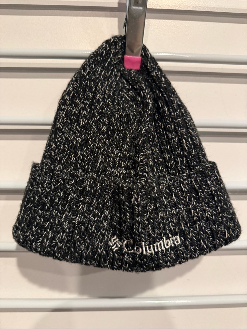Columbia Black and White Marled Knit Beanie
